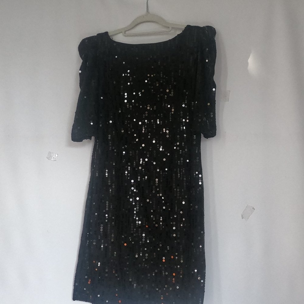 Sequin Glow Dress - black
